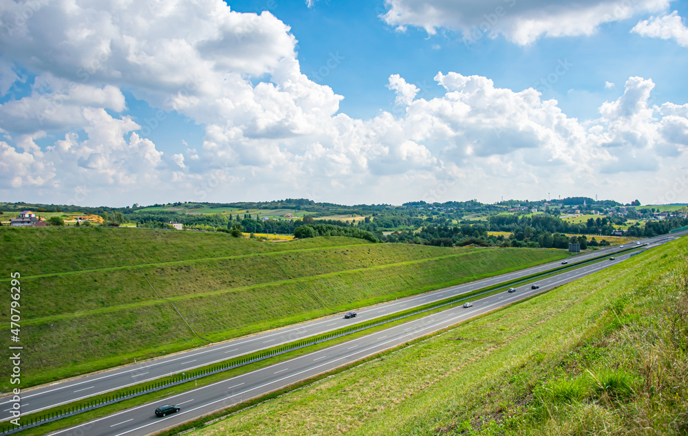 landscape highway, A1 highway north south section Pyrzowice - Piekary Śląskie