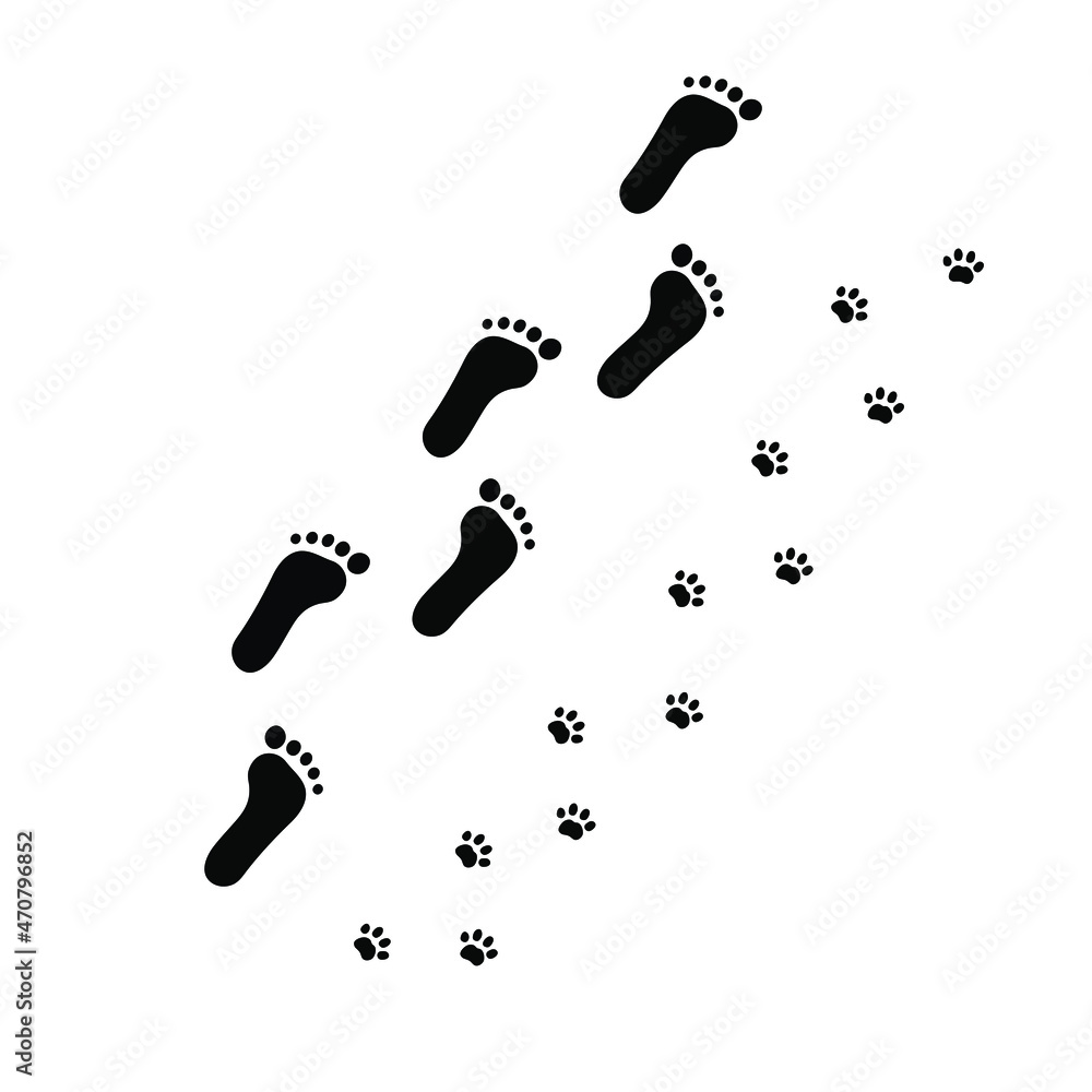 dog and human vector footprint dog and human vector footprint