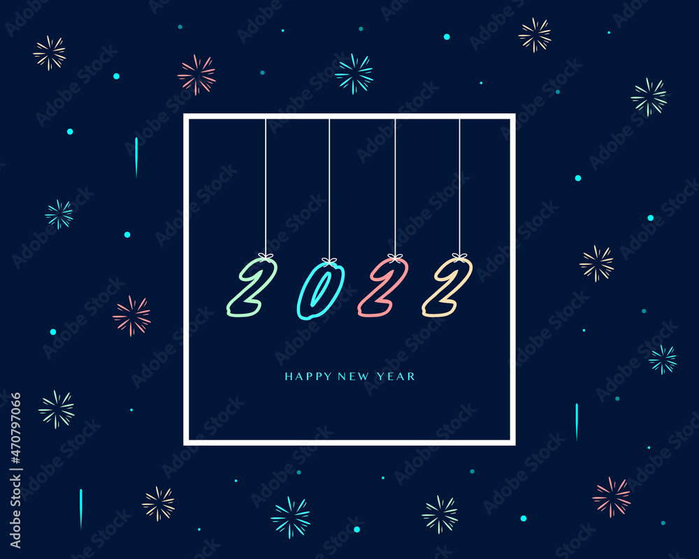 Happy New Year Greeting Flat Design Happy New Year Greeting Flat Design
