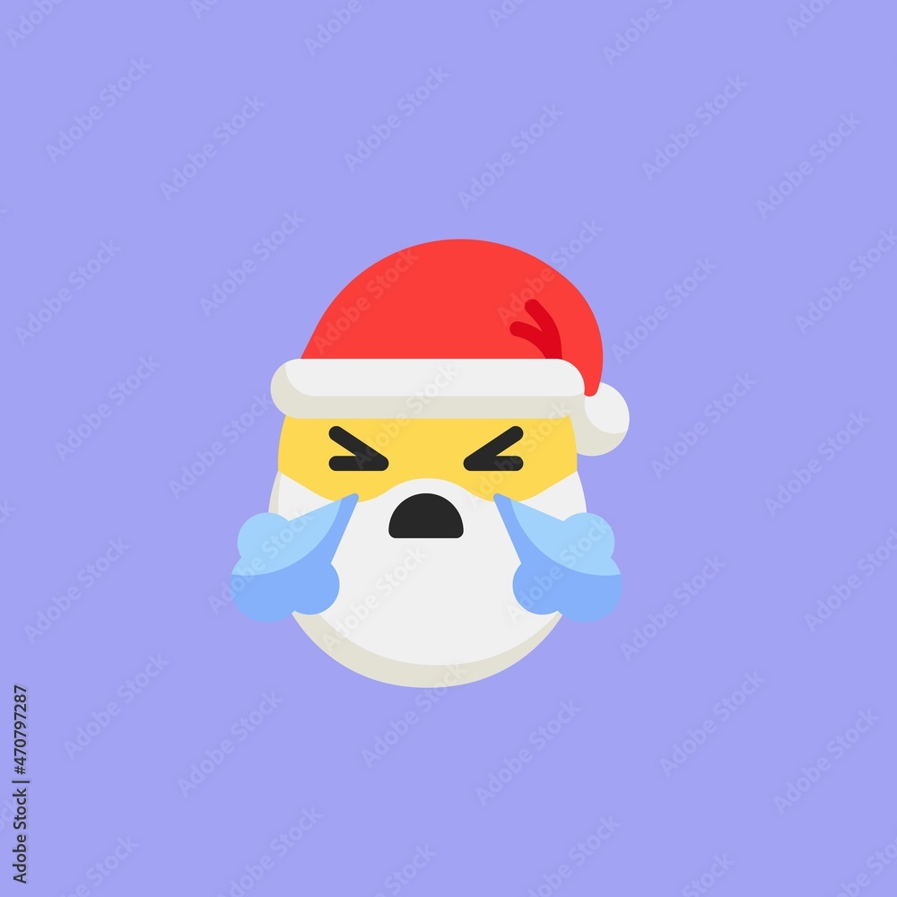 Santa Face with Steam From Nose flat icon