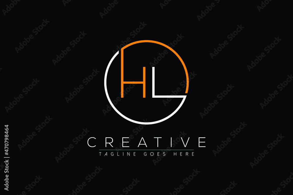 letter hl elegant and luxury Initial with circle frame minimal monogram ...