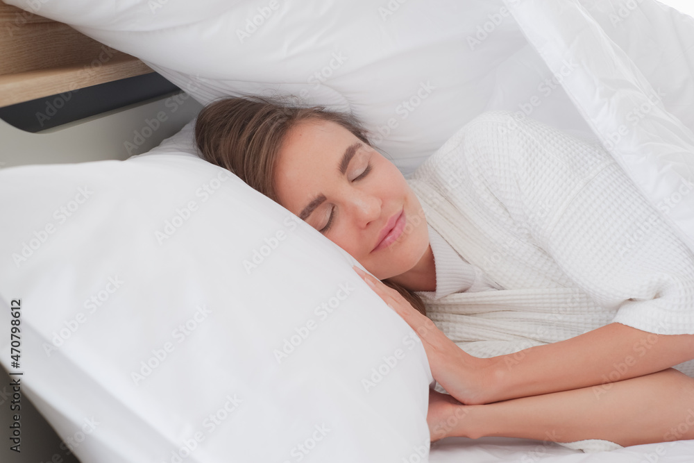 woman relax time on the bed in morning woman relax time on the bed in morning