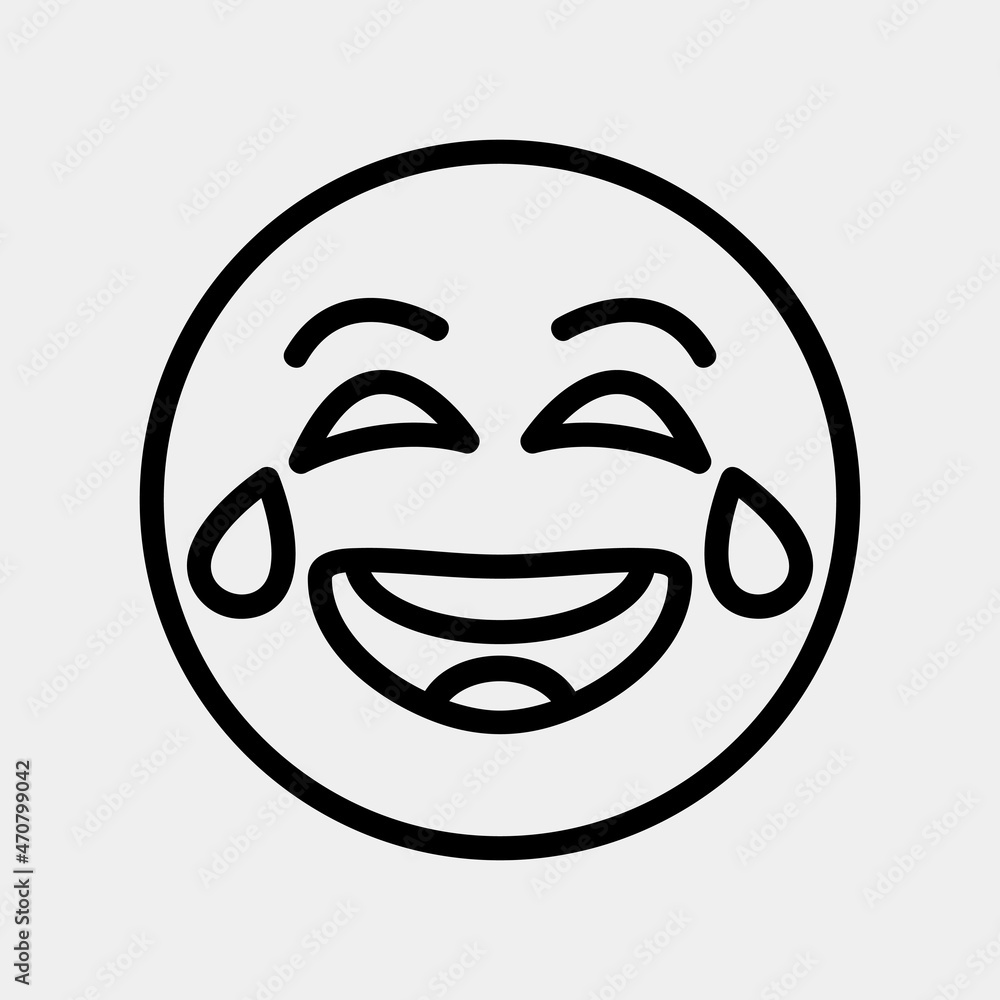 Laughing emoji icon vector illustration in line style, use for website mobile app presentation Laughing emoji icon vector illustration in line style, use for website mobile app presentation