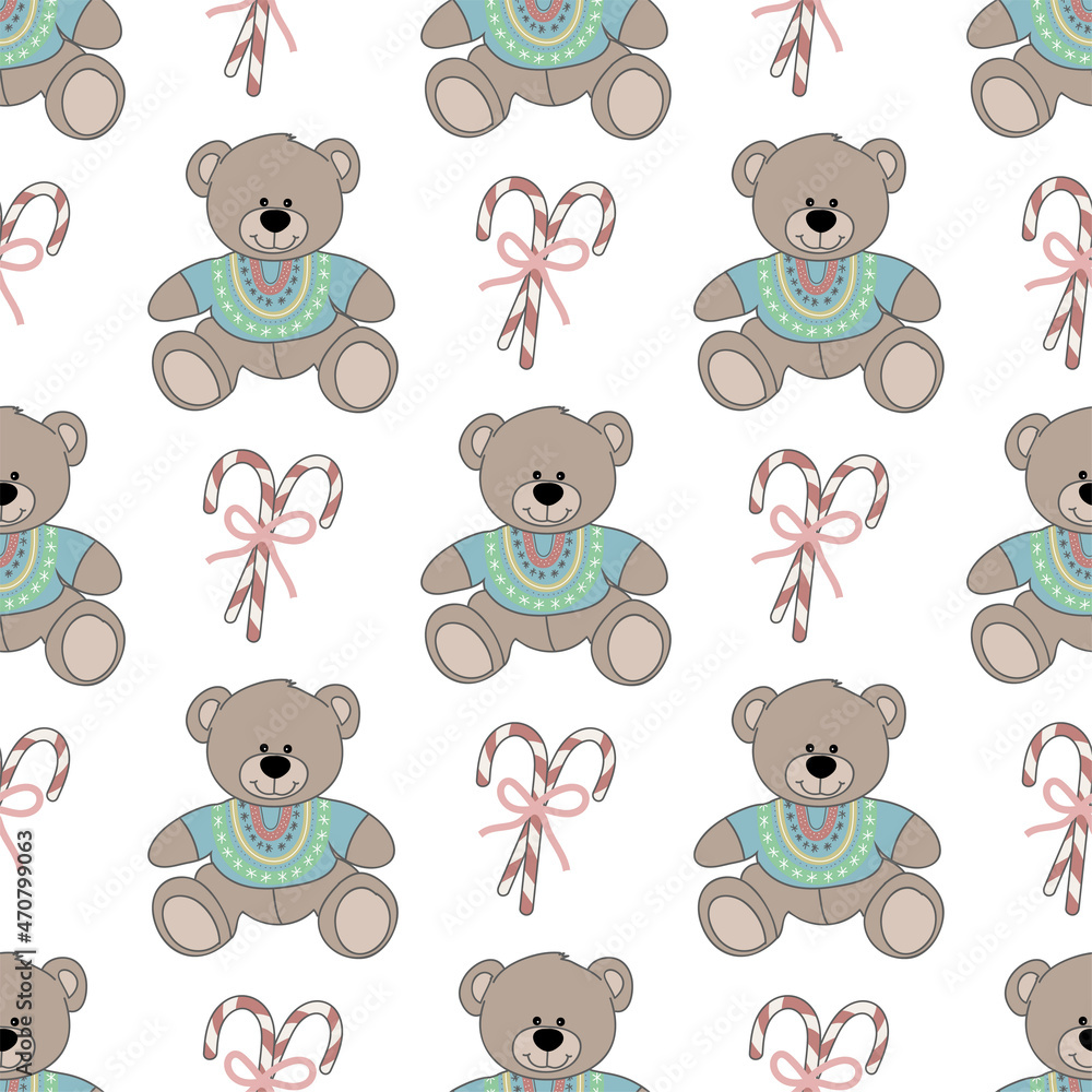 Seamless Christmas pattern with bears Seamless Christmas pattern with bears