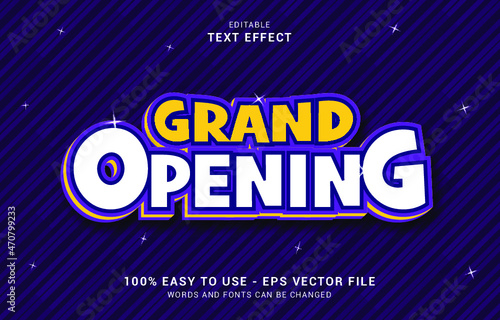editable text effect, Grand Opening style