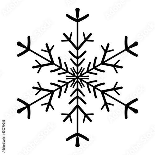 Snowflake icon. Isolated on white background. Vector