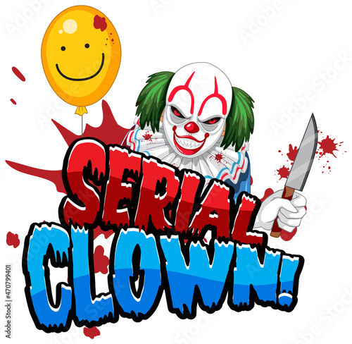 Serial killer with creepy clown character