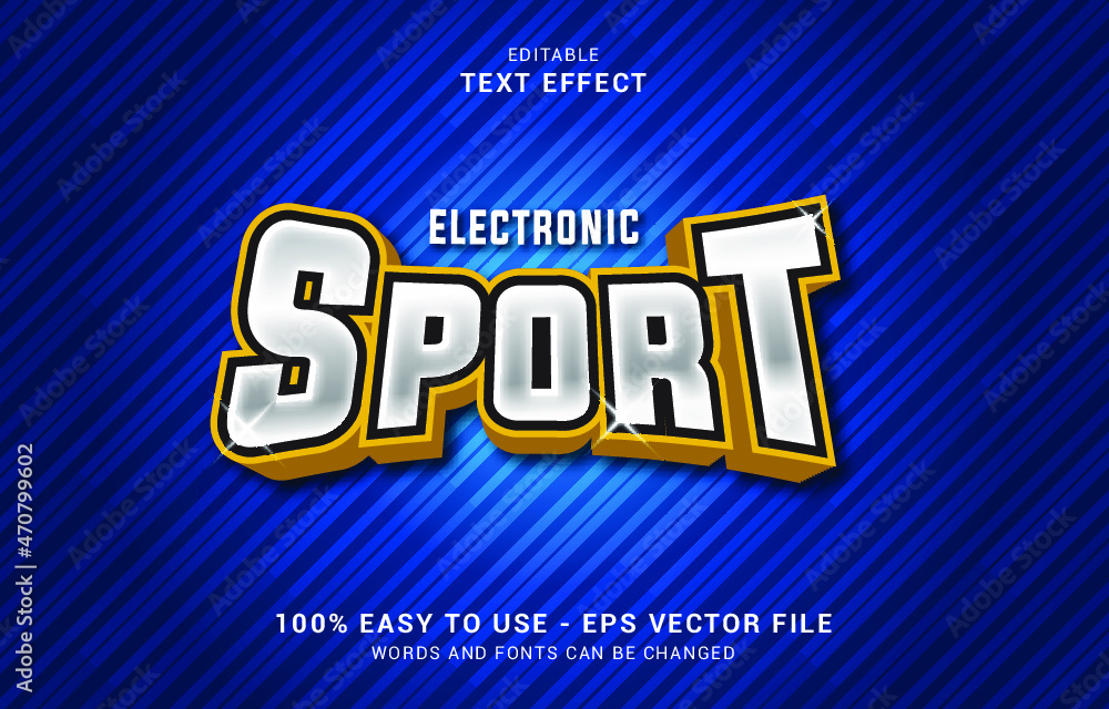 editable text effect, Electronic Sport style