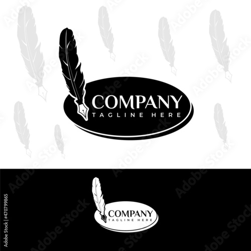 Feather Pen Logo Template For Company Design Inspiration