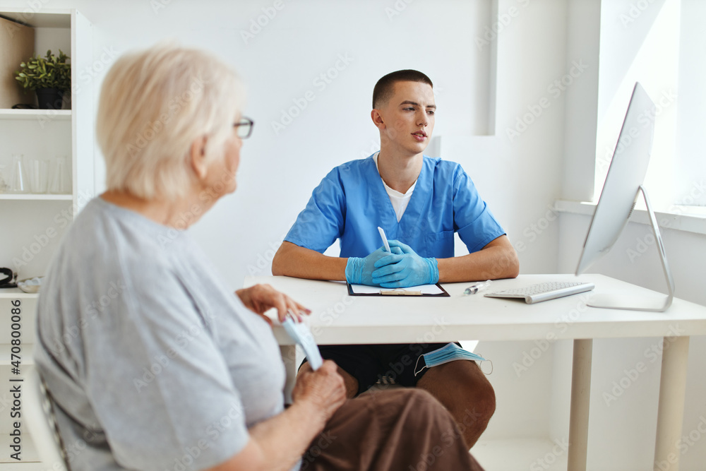 Fototapeta premium patient talking to doctor professional consultant
