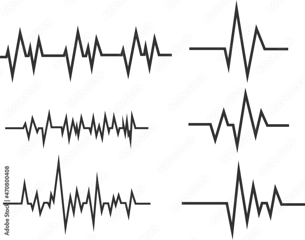 heart beat cardiogram set heart beat cardiogram set