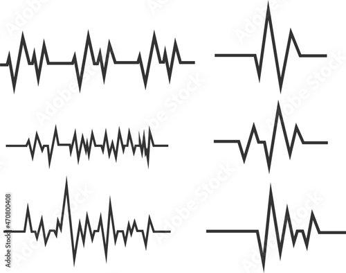 heart beat cardiogram set 