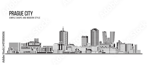 Cityscape Building Abstract Simple shape and modern style art Vector design - Prague city