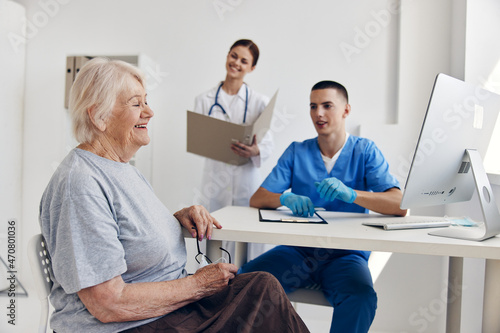 old woman hospital examination professional advice