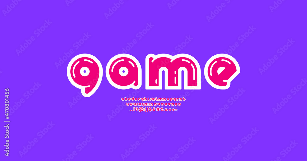 Red modern alphabet, original rounded font from game style,, trendy letters from A to Z and numbers from 0 to 9, vector illustration 10EPS Red modern alphabet, original rounded font from game style,, trendy letters from A to Z and numbers from 0 to 9, vector illustration 10EPS