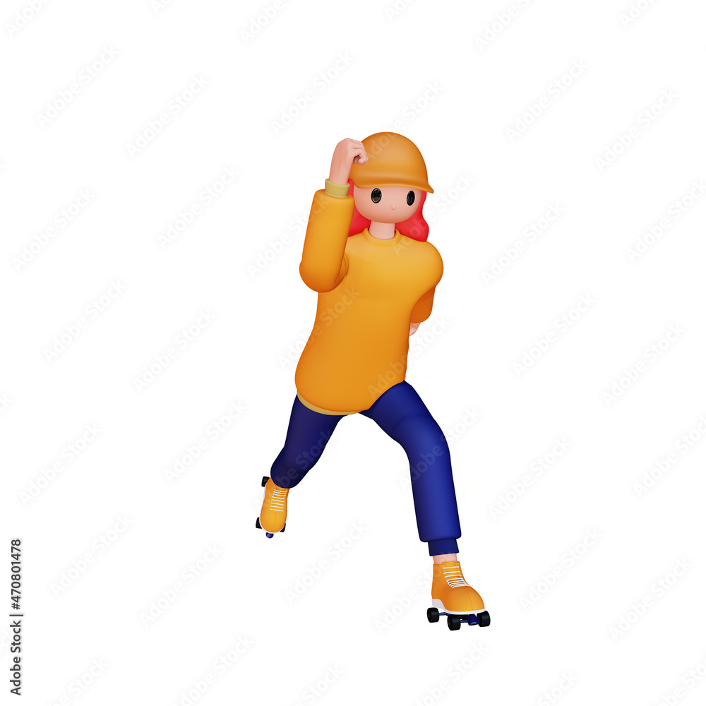 3d female character Getting ready to run 3d female character Getting ready to run