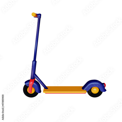 3d electric scooter side view