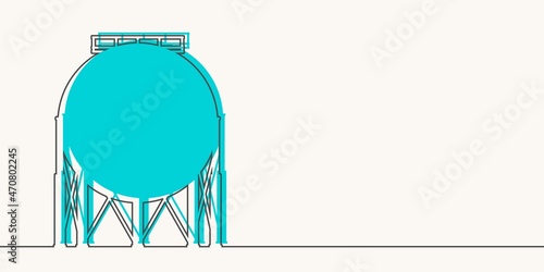 Gas storage tank. Thin line style concept
