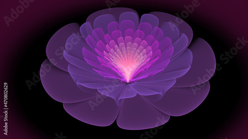 Surreal futuristic magic fractal image of Crimson flower 4k