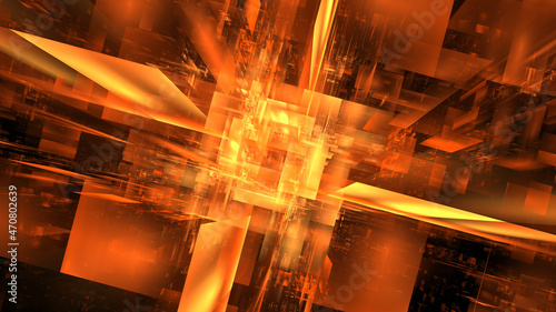 Surreal futuristic magic fractal image of cube perfection 4k