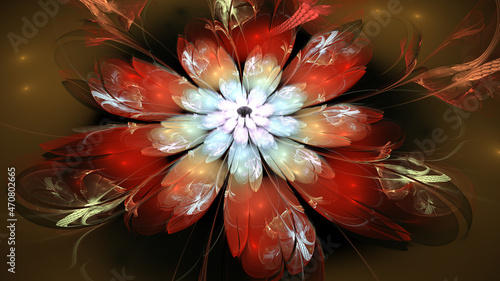 Surreal futuristic magic fractal image of unimaginable flower 4k