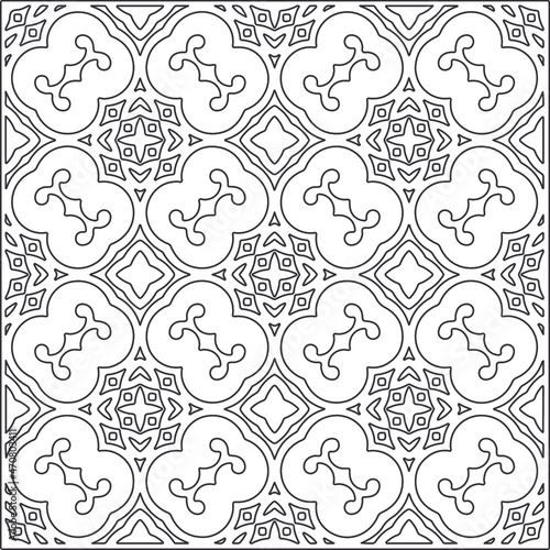 Vector pattern with symmetrical elements . Repeating geometric tiles from striped elements. black patterns.