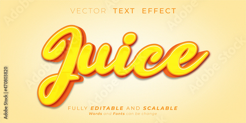 Juice Fresh drink style text effect, Editable text 3d