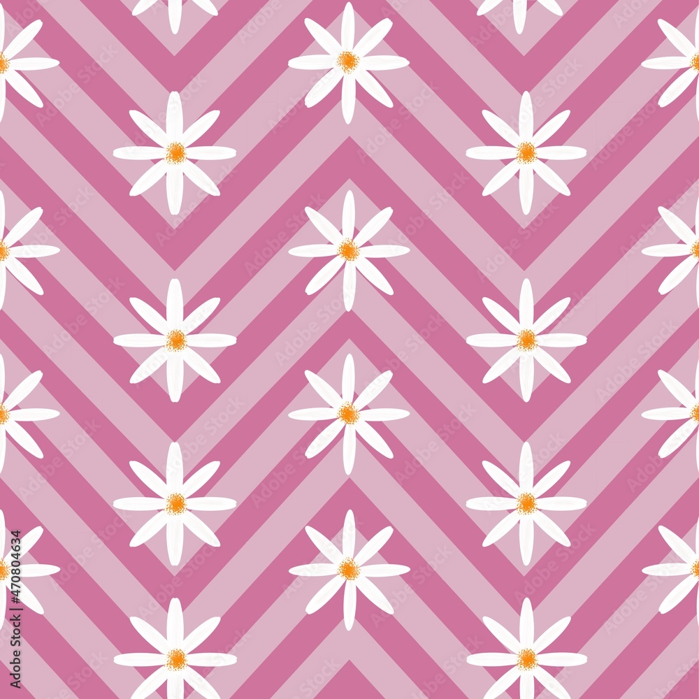 Abstract Pastel Zigzag Background Minimal Flowers Seamless Pattern Trendy Fashion Colors Basic Concept Design Abstract Pastel Zigzag Background Minimal Flowers Seamless Pattern Trendy Fashion Colors Basic Concept Design