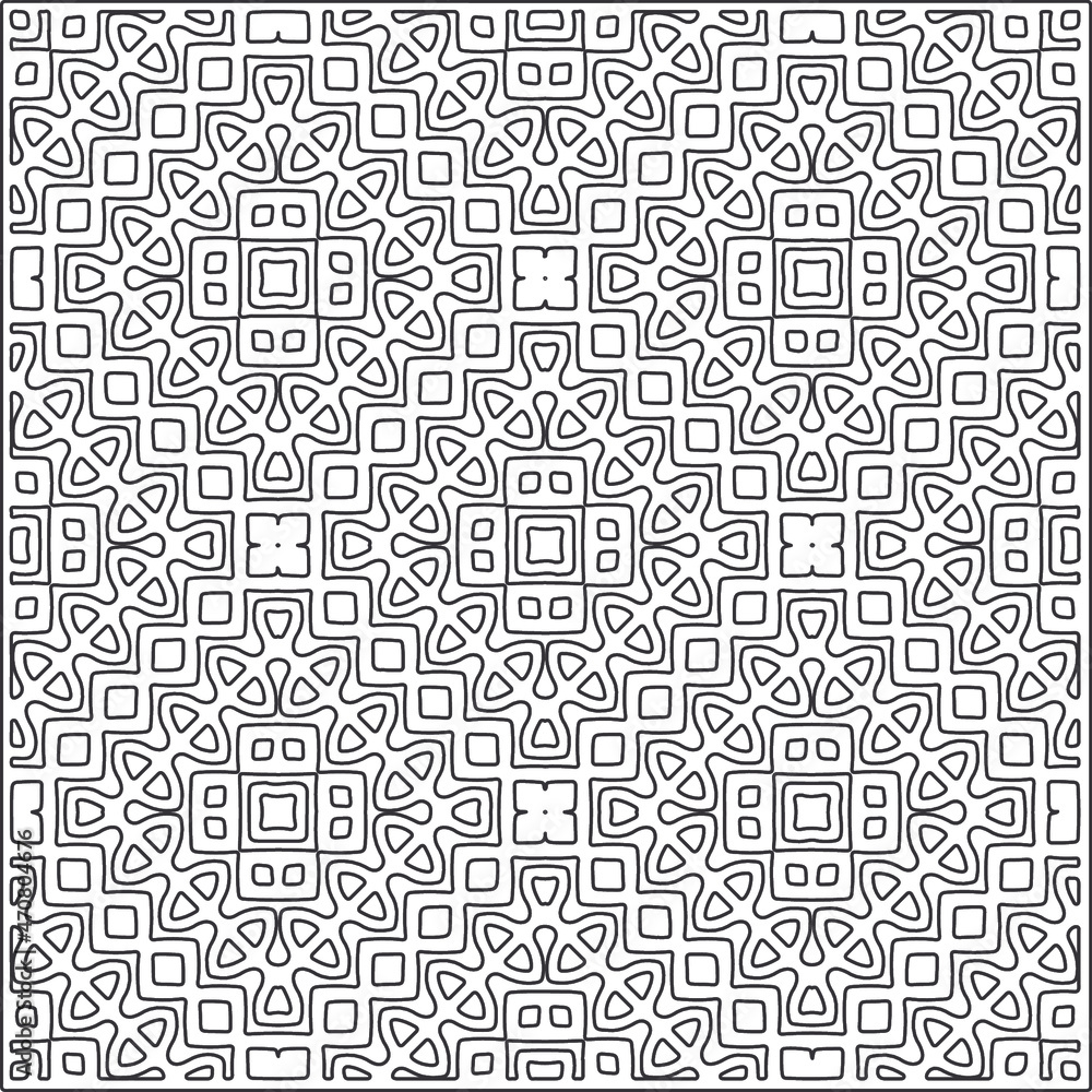 floral pattern background.Repeating geometric pattern from striped elements. Black pattern. floral pattern background.Repeating geometric pattern from striped elements. Black pattern.