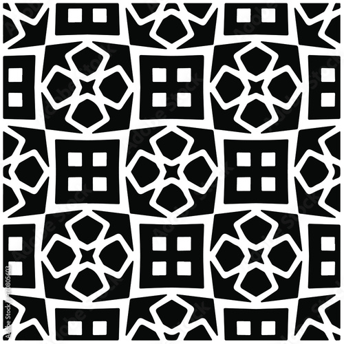 Seamless vector pattern in geometric ornamental style. Black pattern.Design element for prints, backgrounds, template, web pages and textile pattern. Geometric art.