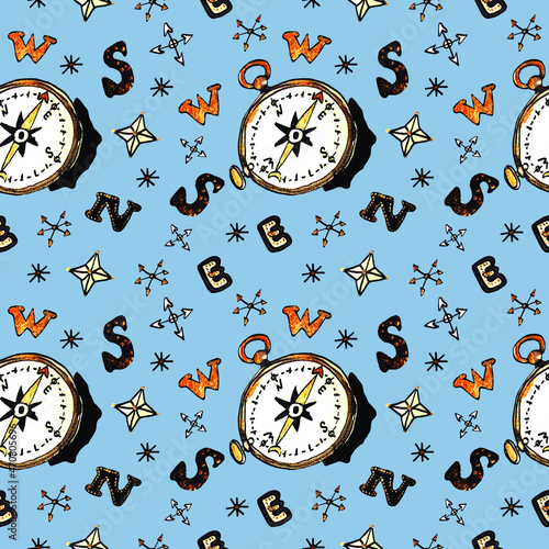illustration compass direction north south east west