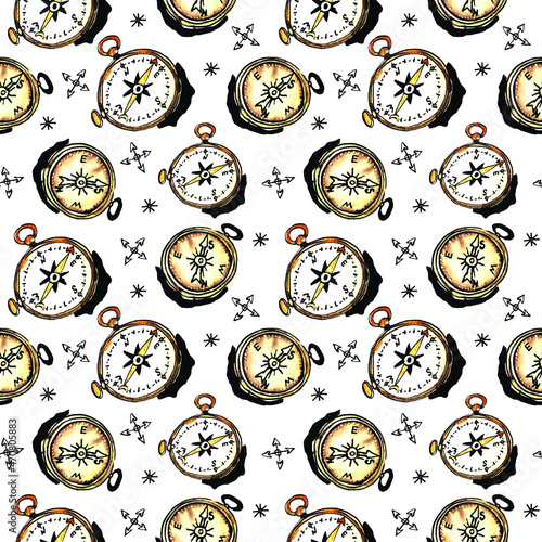 illustration compass direction north south east west