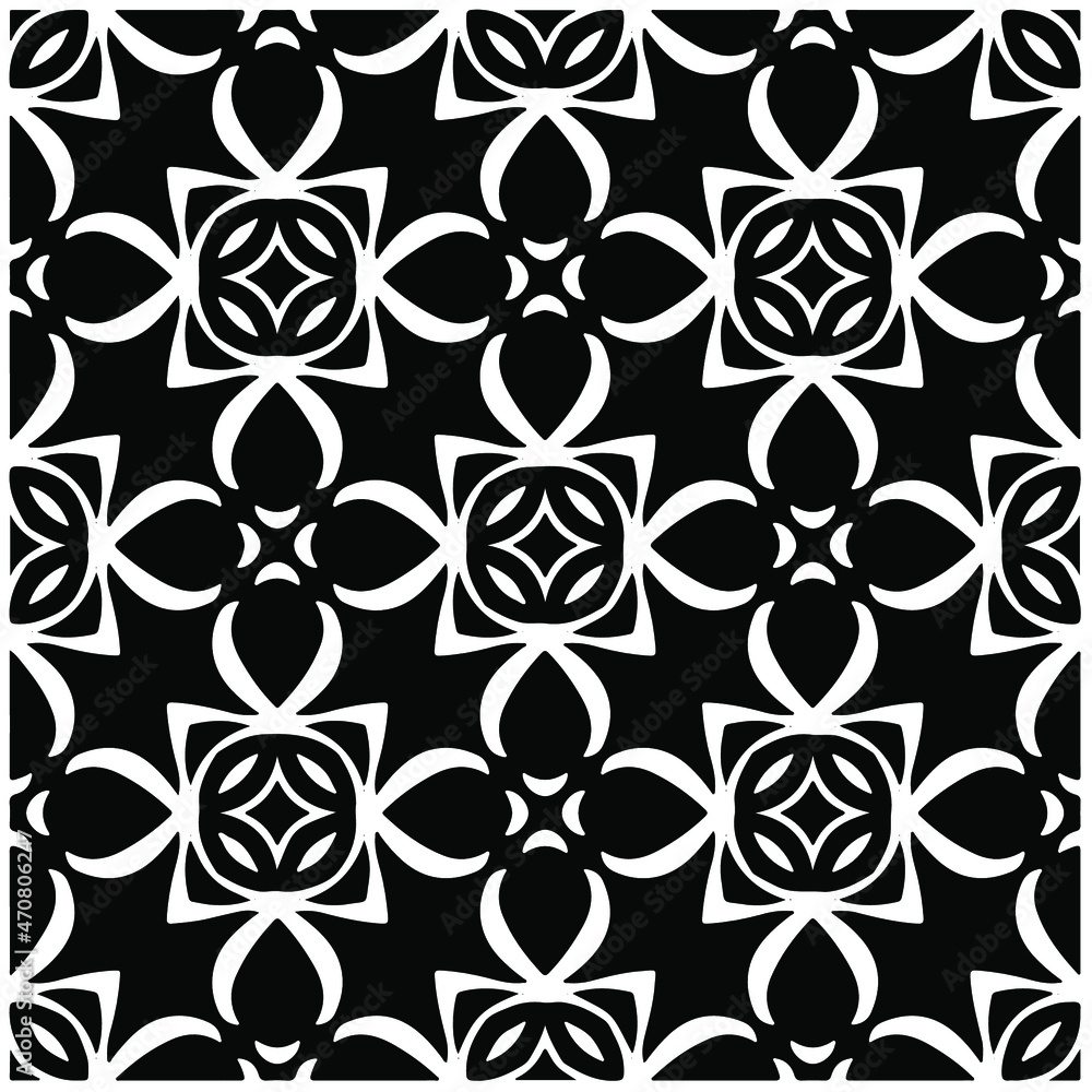 Seamless vector pattern in geometric ornamental style. Black  pattern.Design element for prints, backgrounds, template, web pages and textile pattern. Geometric art.