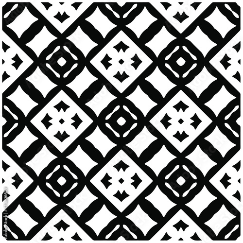 
Vector seamless models. Modern stylish texture. Composition from regularly repeating geometrical element. Monochrome, simple. Vector illustrations.
