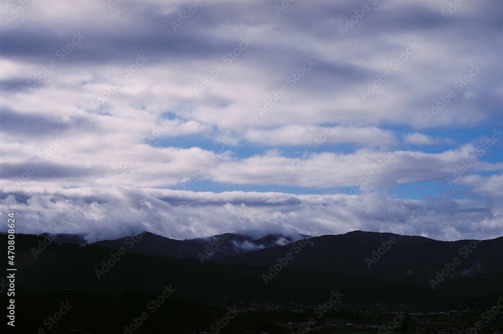 clouds over the mountains