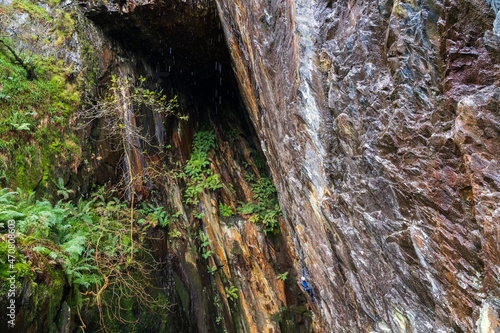 Drytool rock climbing in North Wales