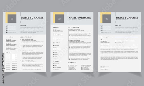 Professional resume layout, Creative cv template  job applications