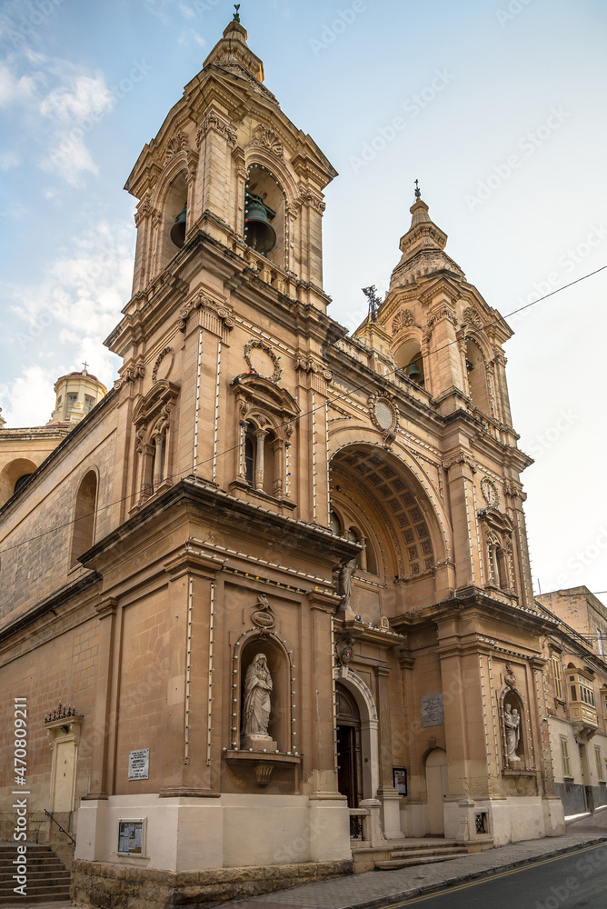 View at the Church of Stella Maris in the streets of Sliema - Malta
