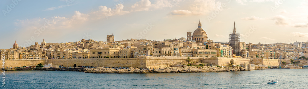 Panoramic view at the Valetta City from Sliema - Malta