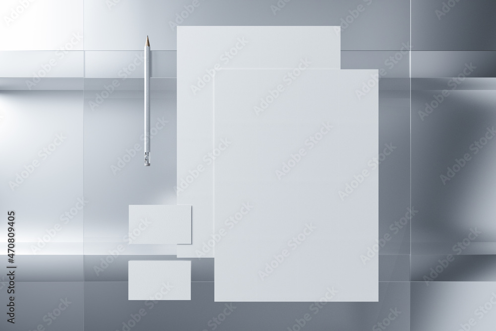 3D Illustration. Branding stationery design mockup. Template ready for your design. Business and branding concept. 3D Illustration. Branding stationery design mockup. Template ready for your design. Business and branding concept.