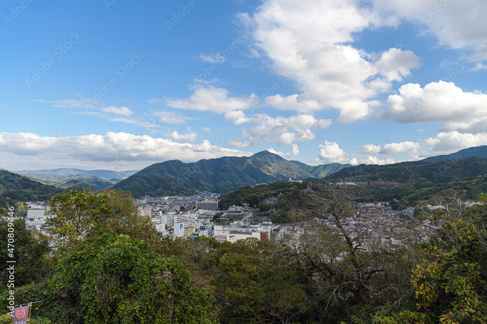 宇和島城から望む宇和島市街の風景