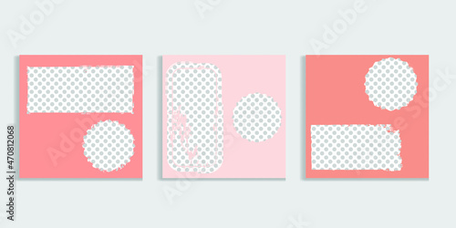 Social media square covers with grunge design  . Contemporary style . Post frame stories templates. Layout for promotion .Media banner .Vector