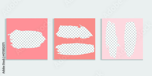 Social media square covers with grunge design  . Contemporary style . Post frame stories templates. Layout for promotion .Media banner .Vector