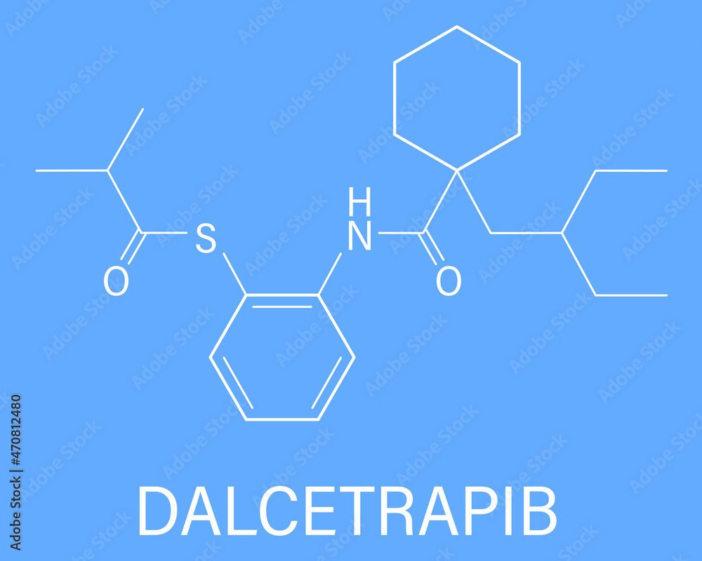 Dalcetrapib hypercholesterolemia drug molecule. Skeletal formula.	