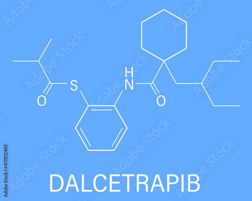 Dalcetrapib hypercholesterolemia drug molecule. Skeletal formula.	