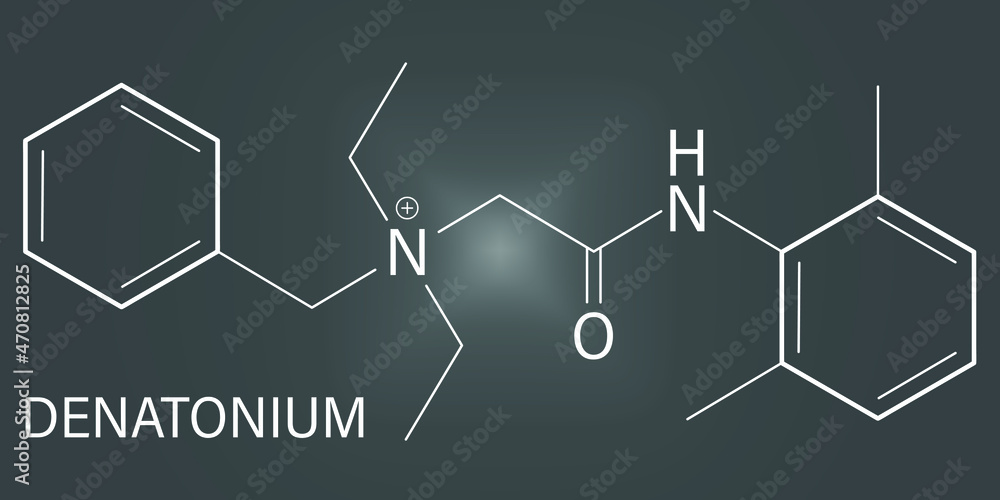 Fototapeta premium Denatonium bittering agent molecule. Skeletal formula. 