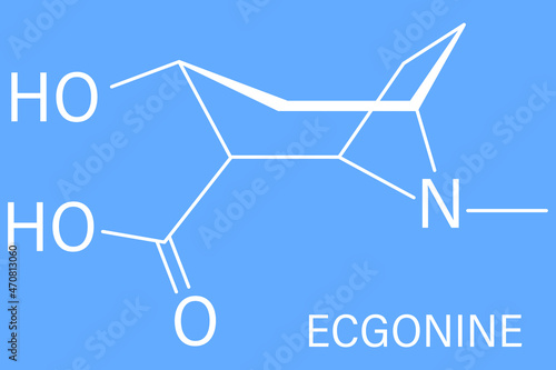 Ecgonine coca alkaloid molecule. Metabolite of cocaine. Skeletal formula.	
