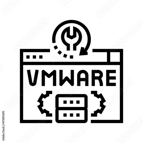 vmware data recovery line icon vector. vmware data recovery sign. isolated contour symbol black illustration