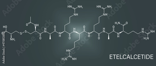 Etelcalcetide drug molecule. Skeletal formula.	