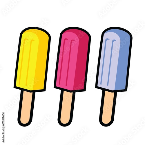 delicious colorfull ice cream collection set vector design 